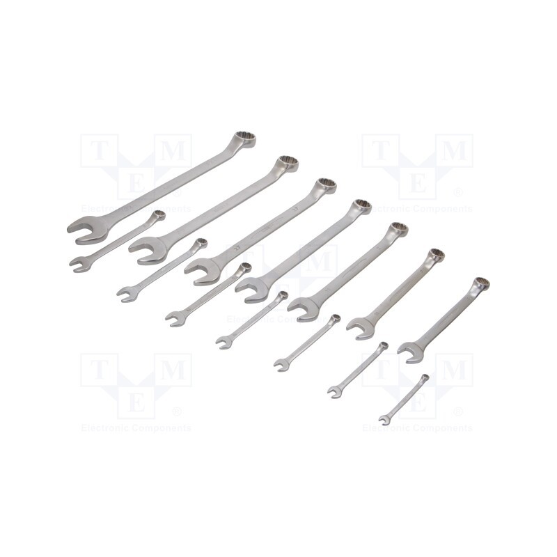 1 set x BAHCO - 1952M/14T - Wrenches set, bent,combination spanner, 14pcs.