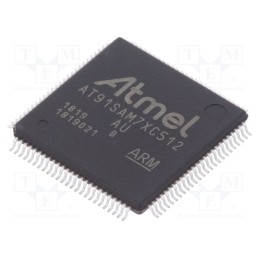 1 pcs x MICROCHIP TECHNOLOGY - AT91SAM7XC512B-AU - IC: ARM7TDMI microcontroller, LQFP100, 3÷3.6VDC, AT91