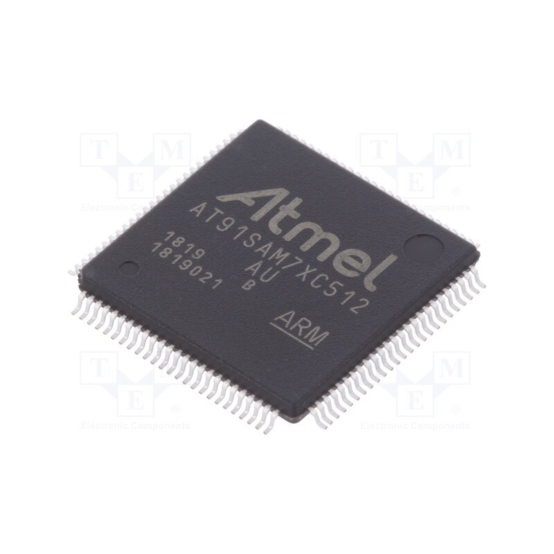 1 pcs x MICROCHIP TECHNOLOGY - AT91SAM7XC512B-AU - IC: ARM7TDMI microcontroller, LQFP100, 3÷3.6VDC, AT91