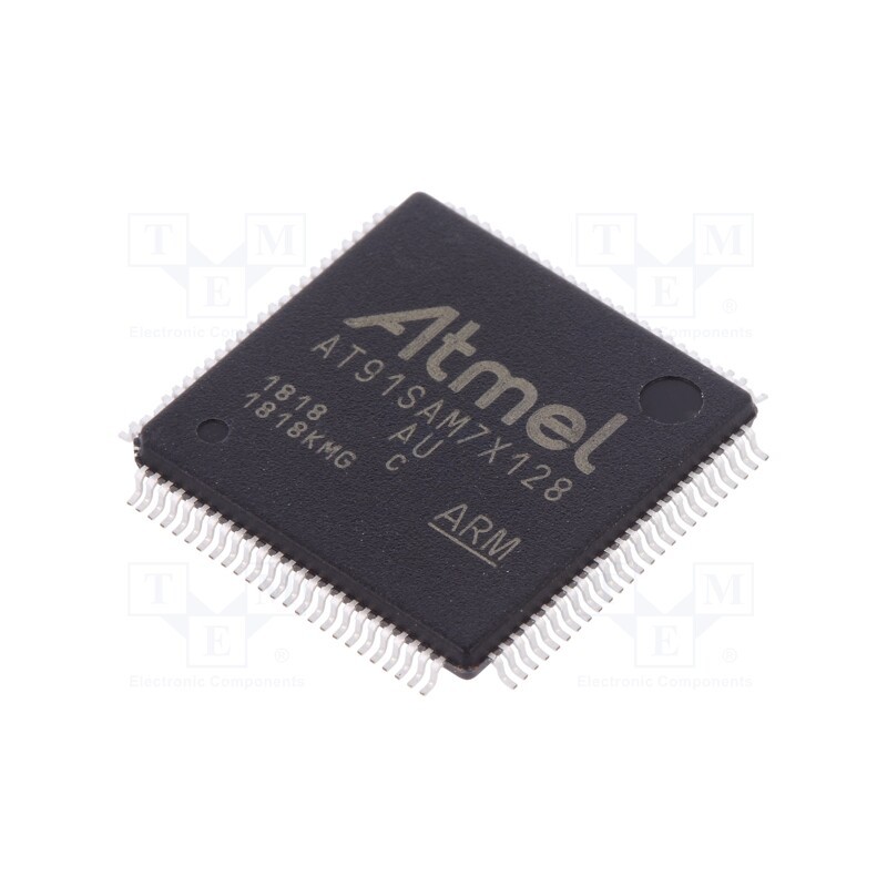 1 pcs x MICROCHIP TECHNOLOGY - AT91SAM7X128C-AU - IC: ARM7TDMI microcontroller, LQFP100, 3÷3.6VDC, AT91