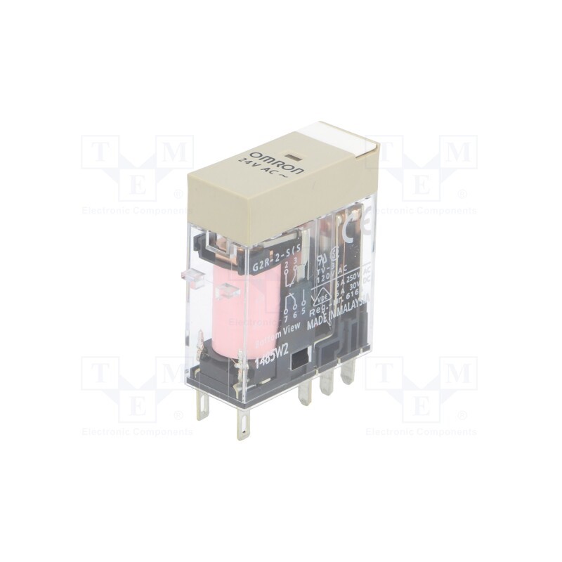 1 pcs x OMRON - G2R-2-S 24VAC (S) - Relay: electromagnetic, DPDT, Ucoil: 24VAC, Icontacts max: 5A, 150W