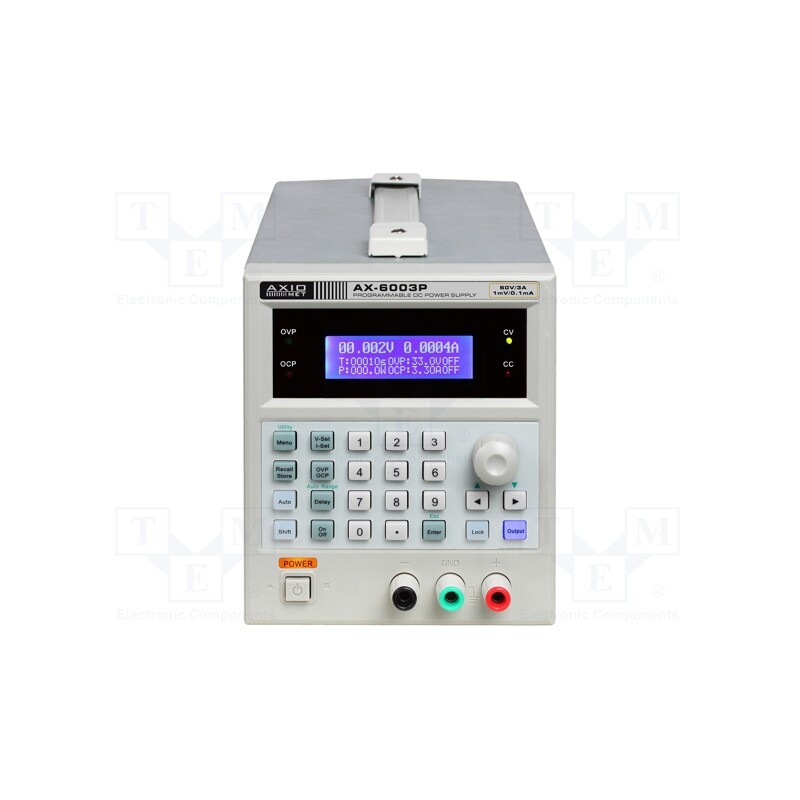 1 pcs x AXIOMET - AX-6003P - Power supply: programmable laboratory, Ch: 1, 0÷60VDC, 0÷3A