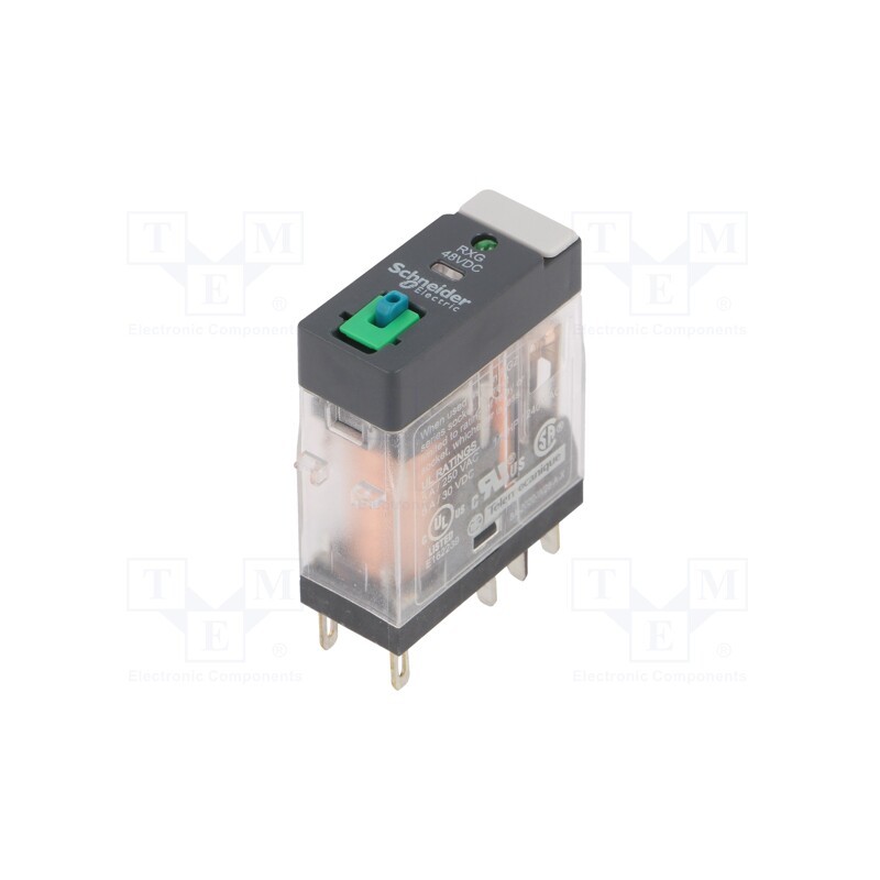 1 pcs x SCHNEIDER ELECTRIC - RXG22ED - Relay: electromagnetic, DPDT, Ucoil: 48VDC, 5A, 5A/250VAC, 5A/30VDC