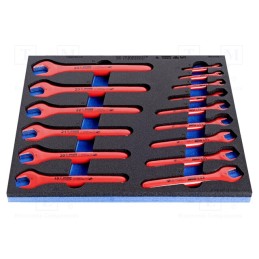 1 set x UNIOR - 621782 - Wrenches set, insulated,single sided,spanner, 15pcs.