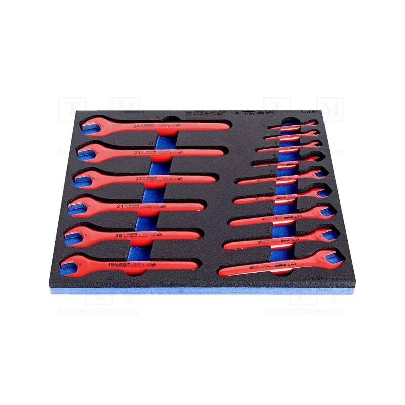 1 set x UNIOR - 621782 - Wrenches set, insulated,single sided,spanner, 15pcs.