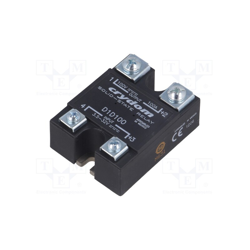 1 pcs x SENSATA / CRYDOM - D1D100 - Relay: solid state, Ucntrl: 3.5÷32VDC, 100A, 1÷100VDC, Series: 1-DC