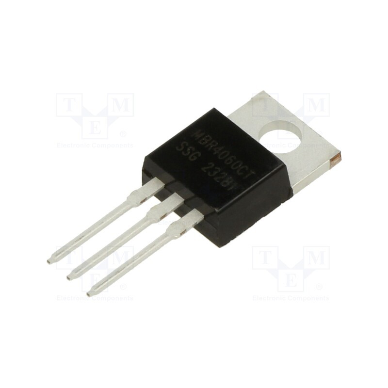 1 pcs x SMC DIODE SOLUTIONS - MBR4060CT - Diode: Schottky rectifying, THT, 60V, 40A, TO220AB, , Ir: 1mA
