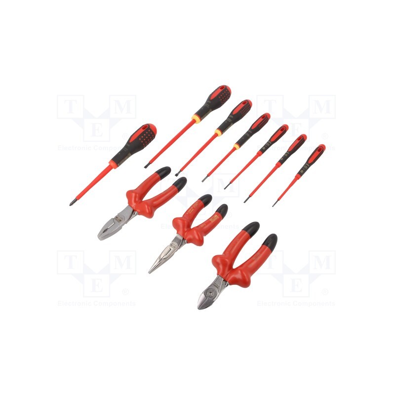 1 set x BAHCO - 3045/1VDE - Kit: pliers, insulation screwdrivers, 10pcs.