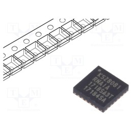 1 pcs x MICROCHIP TECHNOLOGY - KSZ8081RNAIA-TR - IC: transceiver, 10/100Base-T, MDC,MDI,MDI-X,MDIO,RMII, QFN24