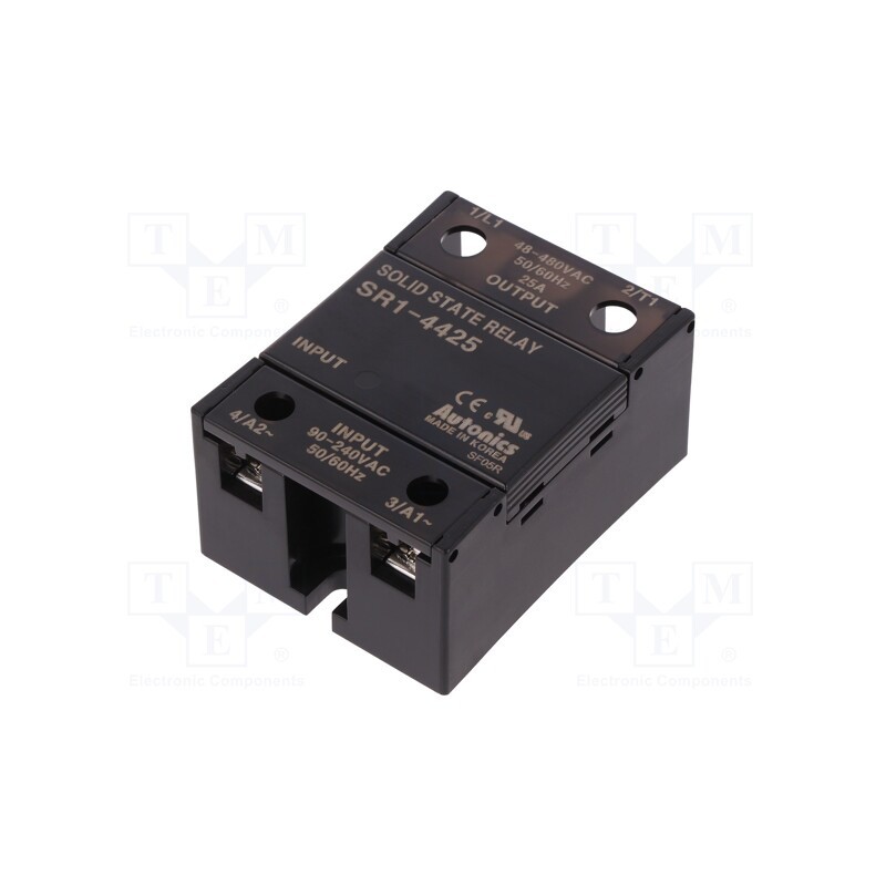 1 pcs x AUTONICS - SR1-4425-N - Relay: solid state, Ucntrl: 90÷240VAC, 25A, 48÷480VAC, screw type