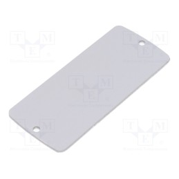 1 pcs x TEKO - ALP 2.1 - Front panel, aluminium, W: 36.9mm, L: 85.8mm, Thk: 2mm