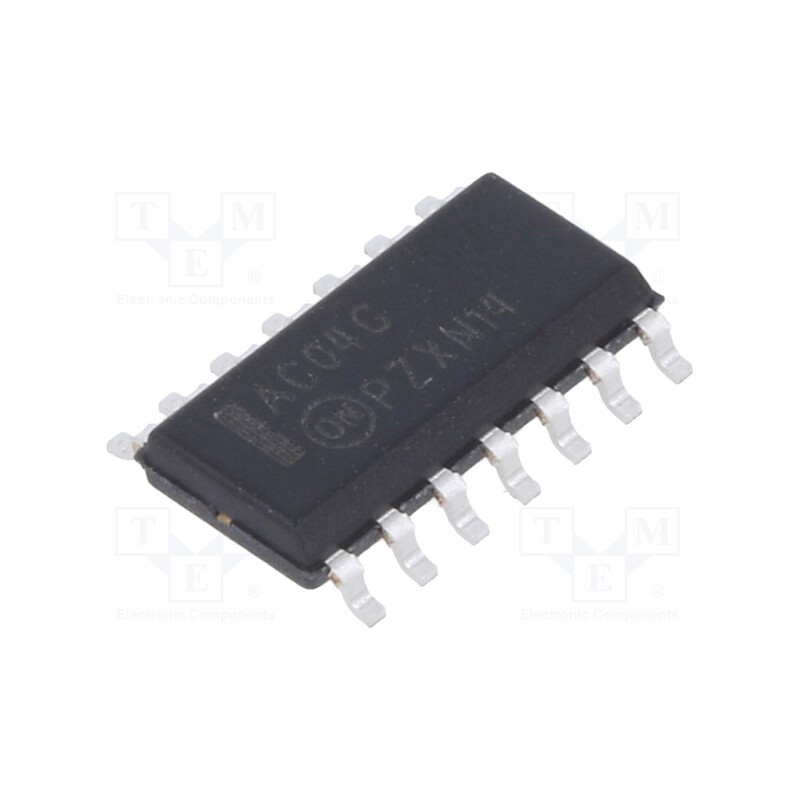 3 pcs x ONSEMI - MC74AC04DG - IC: digital, NOT, Ch: 6, IN: 1, CMOS, SMD, SO14, 2÷6VDC, -40÷85°C,