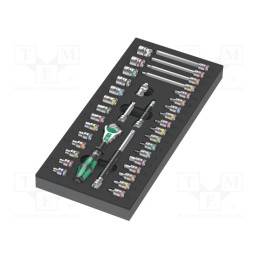1 set x WERA - 5150110001 - Wrenches set, 6-angles,socket spanner, Mounting: 1/4', 37pcs.