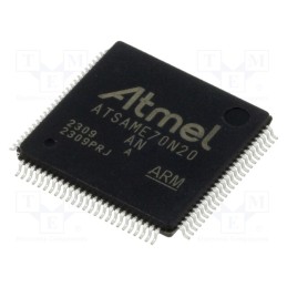 1 pcs x MICROCHIP TECHNOLOGY - ATSAME70N20A-AN - IC: ARM microcontroller, LQFP100, 1.62÷3.6VDC, Ext.inter: 75,