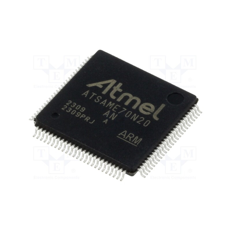 1 pcs x MICROCHIP TECHNOLOGY - ATSAME70N20A-AN - IC: ARM microcontroller, LQFP100, 1.62÷3.6VDC, Ext.inter: 75,