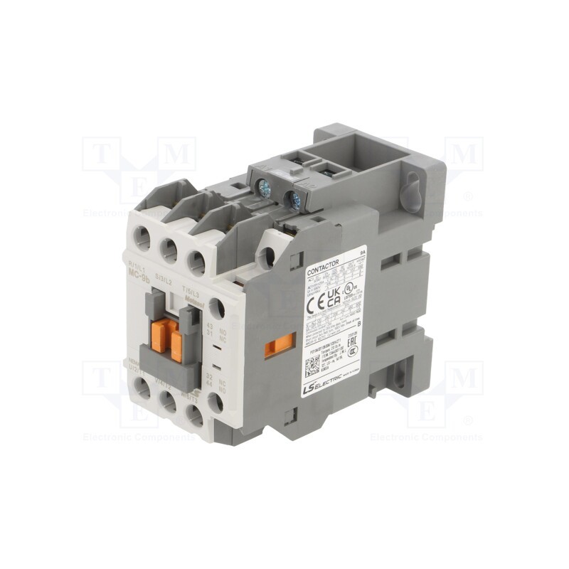 1 pcs x LS ELECTRIC - MC-9B 42VAC 1A1B - Contactor: 3-pole, NO x3, Auxiliary contacts: NO + NC, 42VAC, 9A