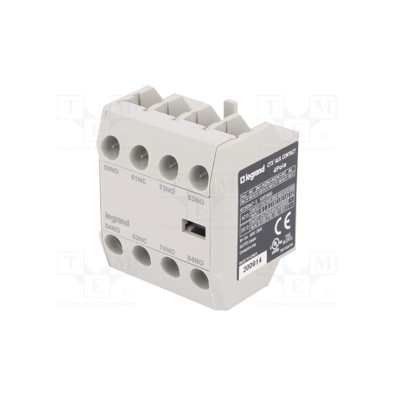 1 pcs x LEGRAND - 416854 - Auxiliary contacts, Series: CTX3, Leads: screw terminals, front