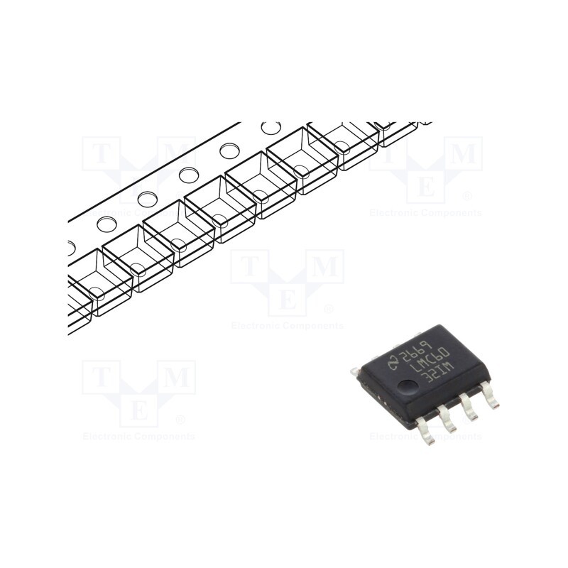 1 pcs x TEXAS INSTRUMENTS - LMC6032IMX/NOPB - IC: operational amplifier, 1.4MHz, 4.75÷15.5V, Ch: 2, SO8, IB: 200pA