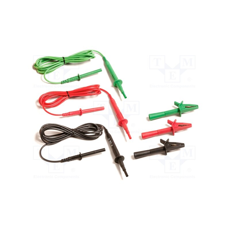 1 set x FLUKE - TL1550B - Test lead, probe tip x3,banana plug 4mm x3, black,red,green