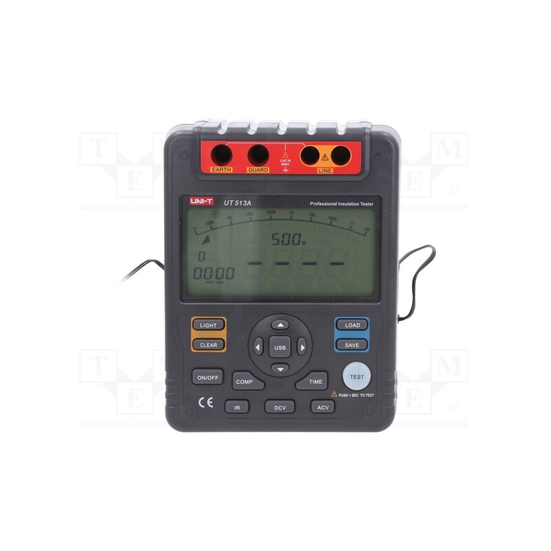 1 pcs x UNI-T - UT513A - Meter: insulation resistance, LCD, (9999), Bargraph: 30segm.