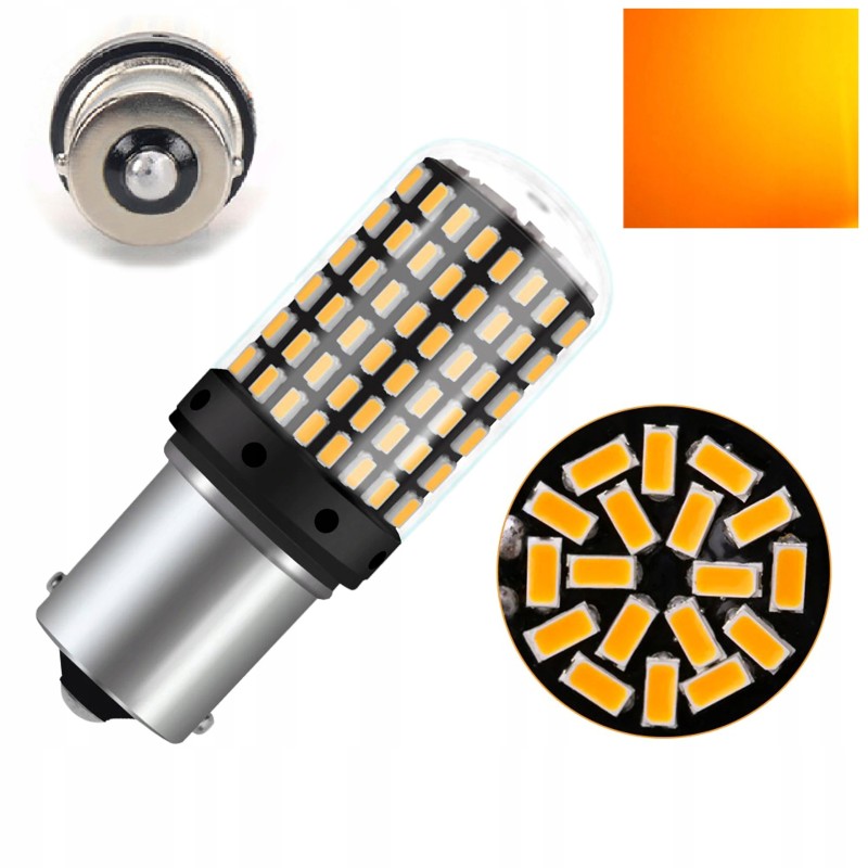 Bulb p21w 144 led orange 4014 ba15s