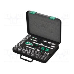 1 set x WERA - 5003594001 - Wrenches set, 6-angles,socket spanner, Mounting: 3/8', 43pcs.