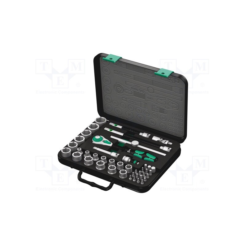 1 set x WERA - 5003594001 - Wrenches set, 6-angles,socket spanner, Mounting: 3/8', 43pcs.