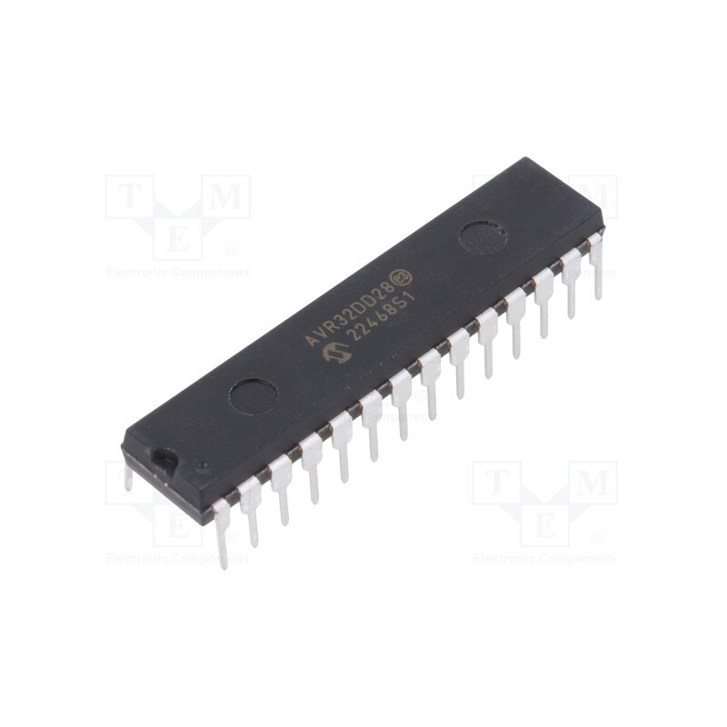 1 pcs x MICROCHIP TECHNOLOGY - AVR32DD28-I/SP - IC: AVR microcontroller, SPDIP28, Ext.inter: 23, Cmp: 1, AVR32