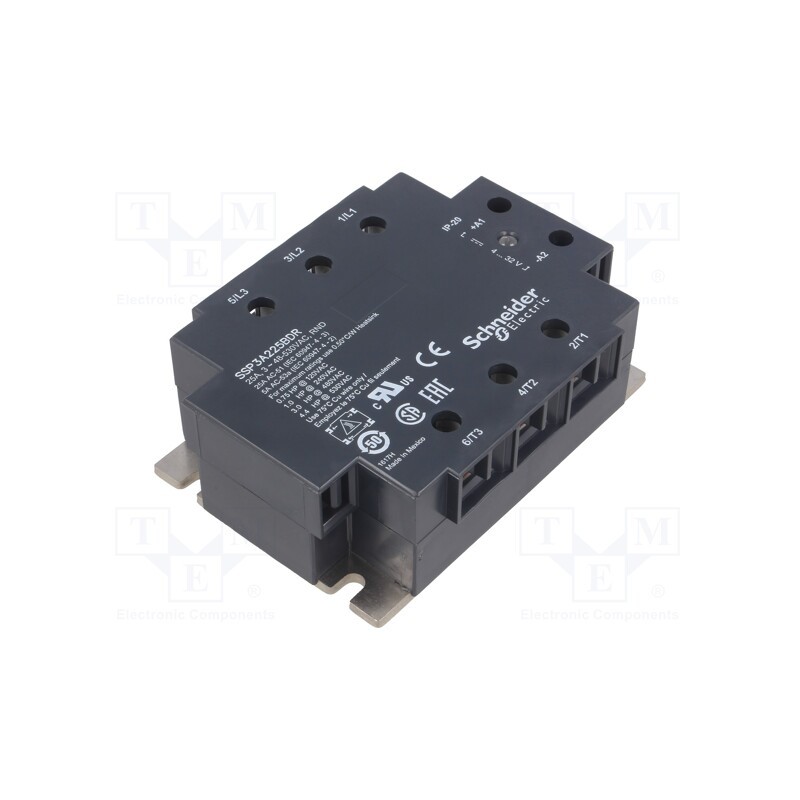 1 pcs x SCHNEIDER ELECTRIC - SSP3A225BDR - Relay: solid state, 25A, Uswitch: 48÷530VAC, 3-phase, Series: SSP