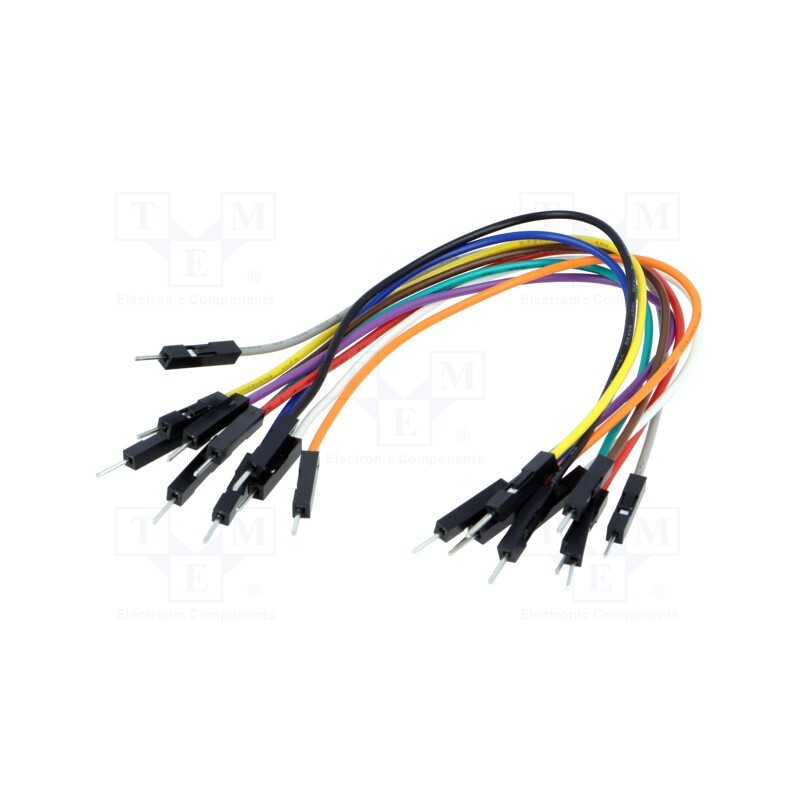 1 set x MIKROE - WIRE JUMPER MALE TO MALE 10PCS - Connection cable, male-male, PIN: 1, 10pcs, 150mm