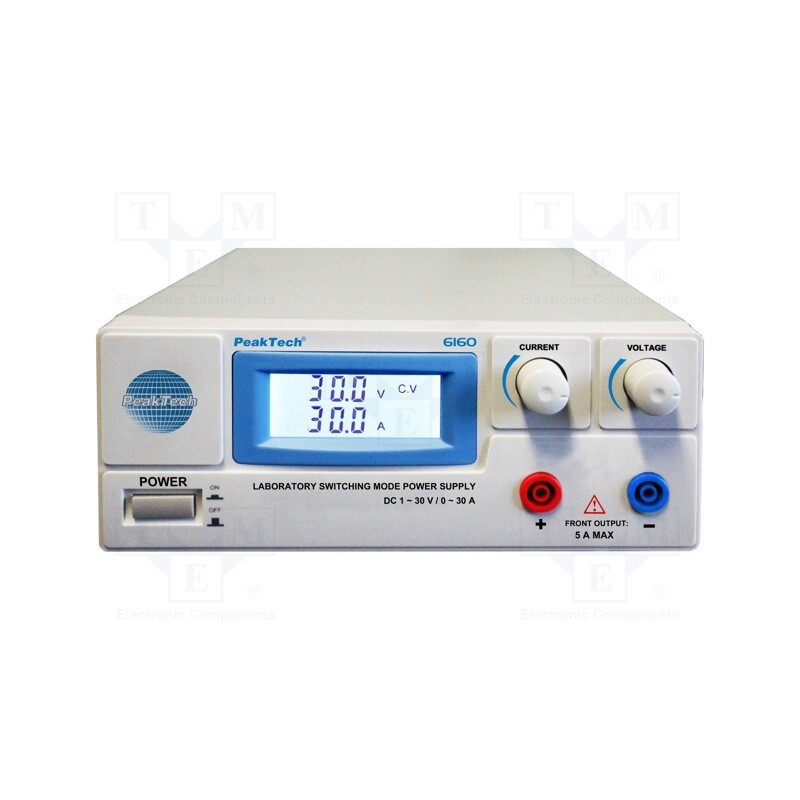 1 pcs x PEAKTECH - P 6160 - Power supply: laboratory, 0÷30VDC, 0÷30A, ≤50mV, 900W, 230VAC