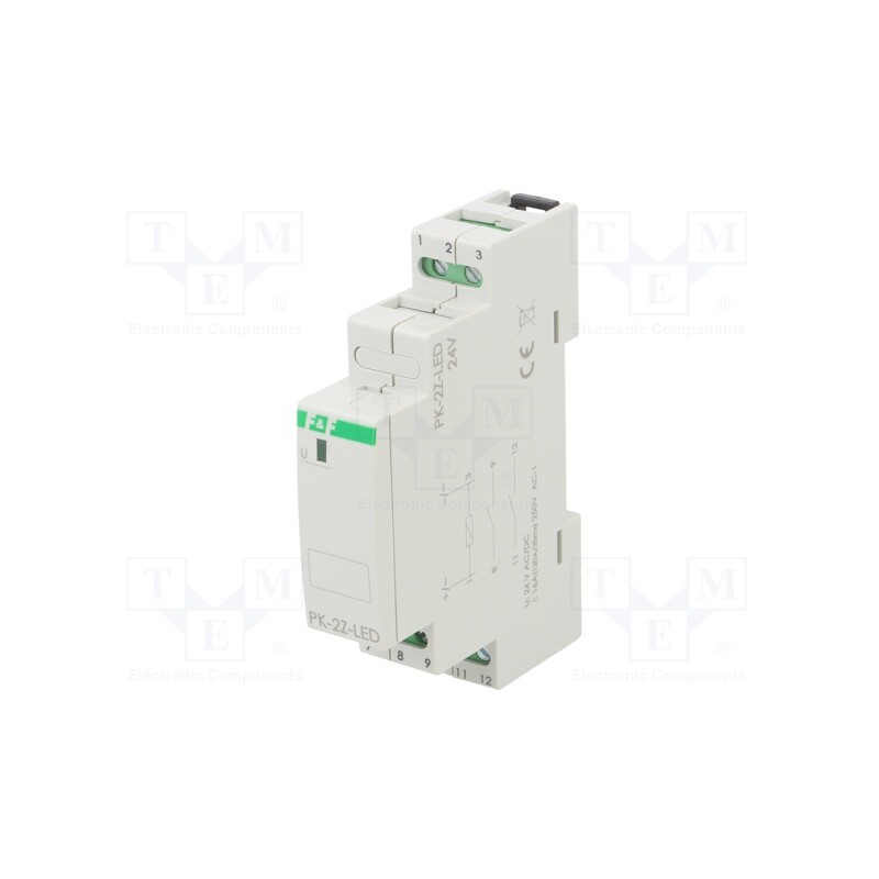 1 pcs x F&F - PK-2Z-LED-24V - Relay: installation, impulse, NO, Ucoil: 24VAC,24VDC, -25÷50°C