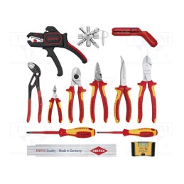 1 set x KNIPEX - 00 20 90 V02 - Kit: general purpose, for electricians, 13pcs.