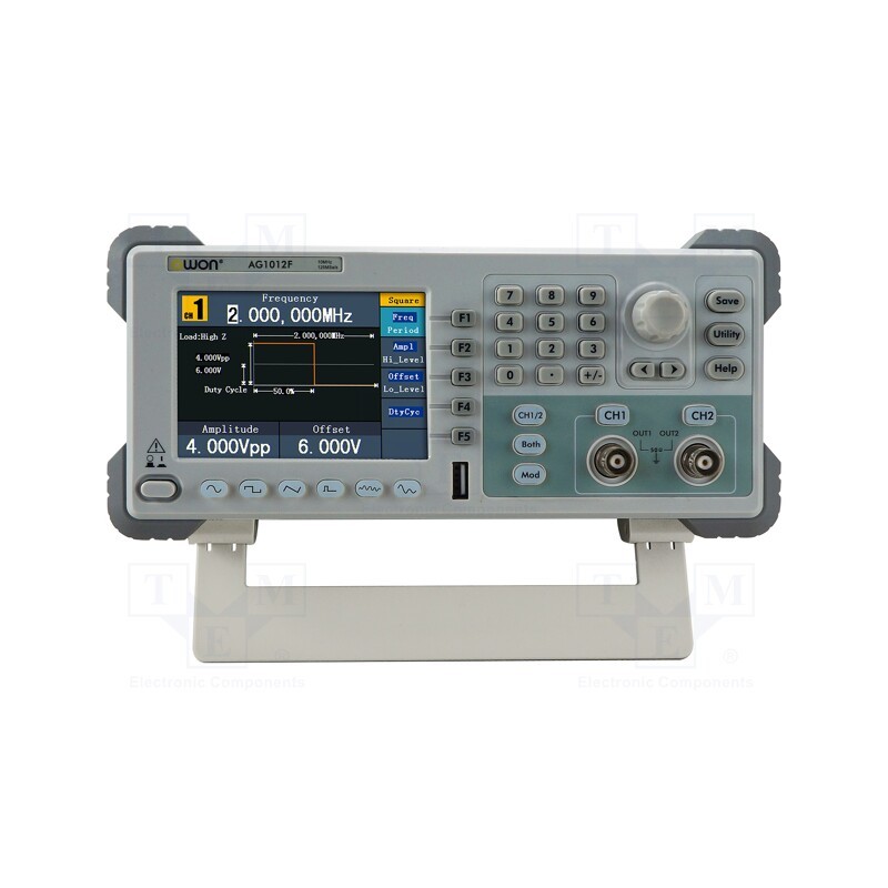 1 pcs x OWON - AG1012F - Generator: arbitrary, function, 10MHz, LCD 4,3', 480x320, Ch: 2