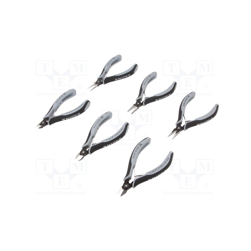 1 set x KNIPEX - 00 20 16 P ESD - Kit: pliers, cutting,round,precision,half-rounded nose, ESD, bag