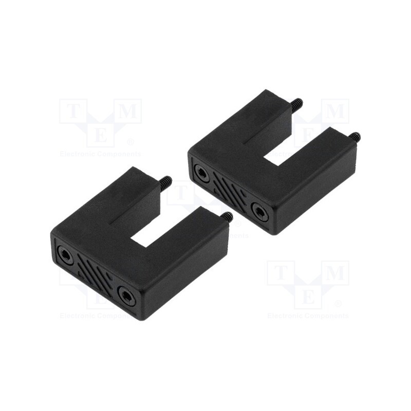 1 set x RETEX - P32180211 -AS - Handle for 1U front panel, Series: 180, Colour: black, 2set