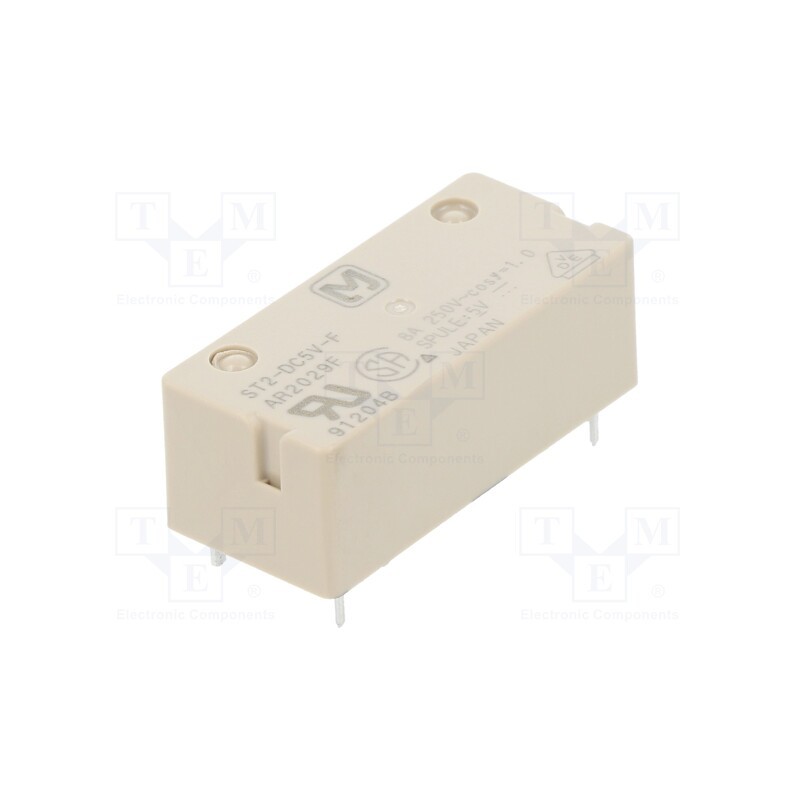 1 pcs x PANASONIC - ST2-DC5V-F - Relay: electromagnetic, DPST-NO, Ucoil: 5VDC, Icontacts max: 8A