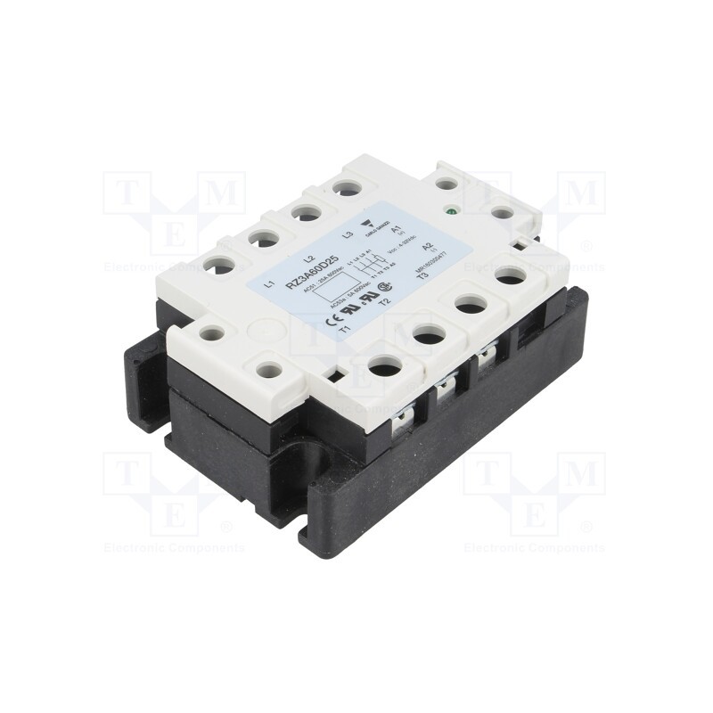 1 pcs x CARLO GAVAZZI - RZ3A60D25 - Relay: solid state, 25A, Uswitch: 42÷660VAC, 3-phase, -30÷80°C