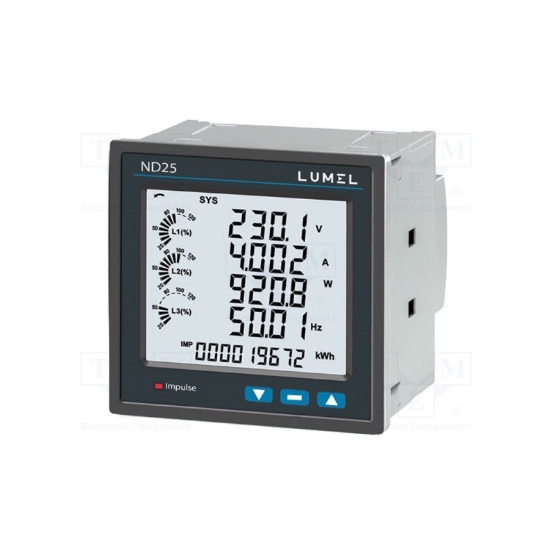 1 pcs x LUMEL - ND25 430102UH200M0 - Meter: network parameters, digital,mounting, LCD, ND25, 1A,5A