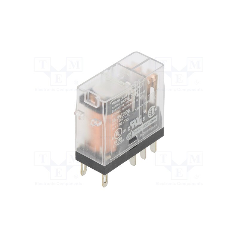 1 pcs x SCHNEIDER ELECTRIC - RXG25B7 - Relay: electromagnetic, DPDT, Ucoil: 24VAC, 5A, 5A/250VAC, 5A/30VDC