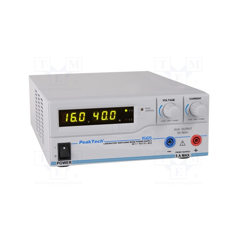 1 pcs x PEAKTECH - P 1565 - Power supply: programmable laboratory, Ch: 1, 1÷16VDC, 0÷40A, 640W