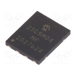 1 pcs x MICROCHIP TECHNOLOGY - 25CSM04-I/MF - IC: FLASH memory, 1kbEEPROM, SPI, 2.5÷5.5V, TDFN8, serial, 8MHz