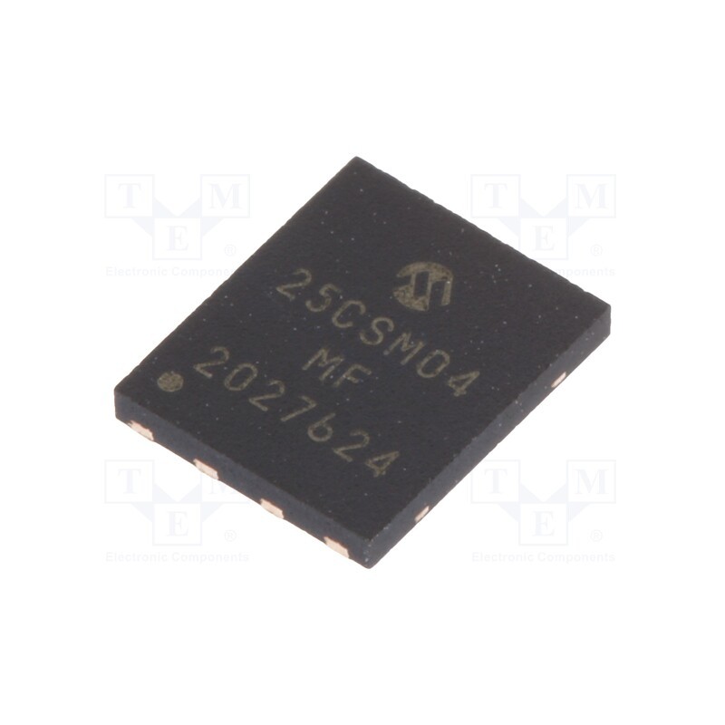 1 pcs x MICROCHIP TECHNOLOGY - 25CSM04-I/MF - IC: FLASH memory, 1kbEEPROM, SPI, 2.5÷5.5V, TDFN8, serial, 8MHz