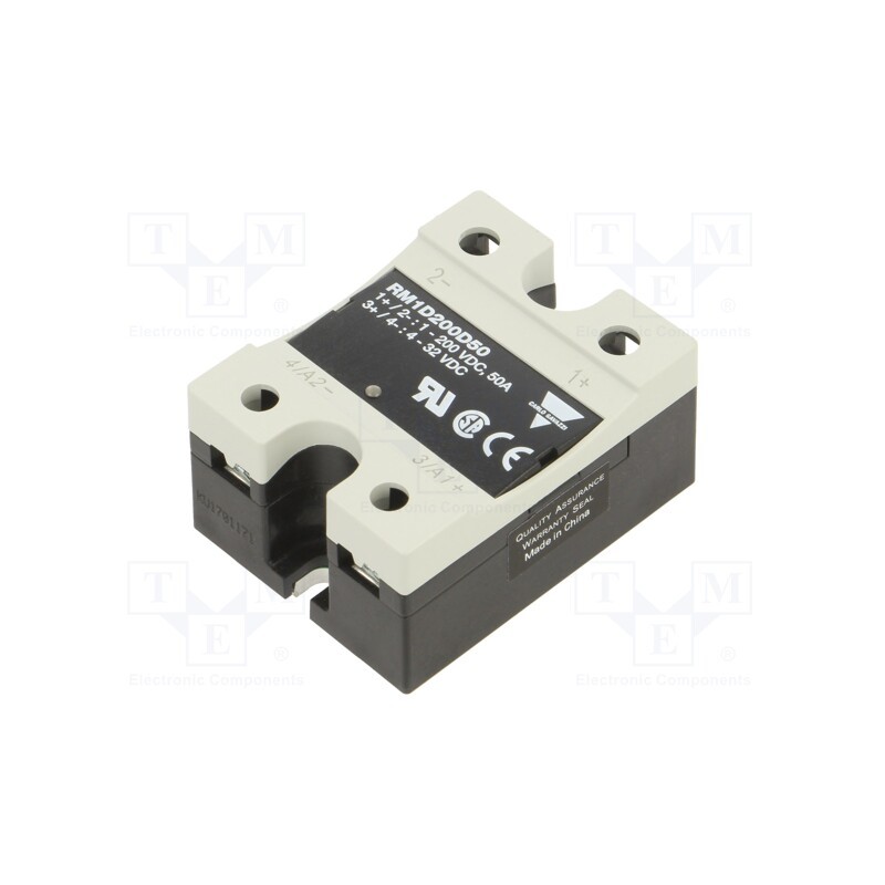1 pcs x CARLO GAVAZZI - RM1D200D50 - Relay: solid state, Ucntrl: 4.5÷32VDC, 50A, 1÷200VDC, Series: RM1D