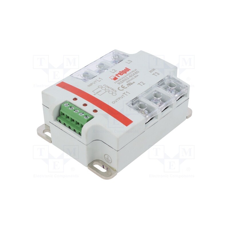 1 pcs x RELPOL - RSR62-60A80 - Relay: solid state, 80A, Uswitch: 24÷660VAC, 3-phase, Series: RSR62