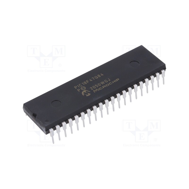 1 pcs x MICROCHIP TECHNOLOGY - PIC18F47Q84-I/P - IC: PIC microcontroller, 128kB, 64MHz, CAN FD,I2C,SPI x2,UART x5