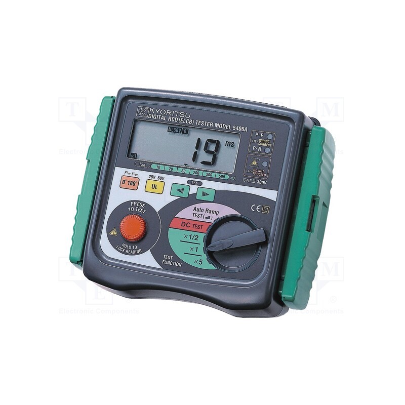 1 pcs x KYORITSU - KEW5406A - RCD, LCD, 3,5 digit (1999), 10mA,30mA,100mA,300mA,500mA, IP54