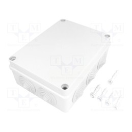 1 pcs x PAWBOL - S-BOX 406 - Enclosure: junction box, X: 140mm, Y: 190mm, Z: 70mm, IP65, grey