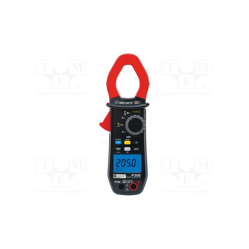 1 pcs x CHAUVIN ARNOUX - F205 - Meter: multifunction, digital,pincers type, Øcable: 34mm, LCD