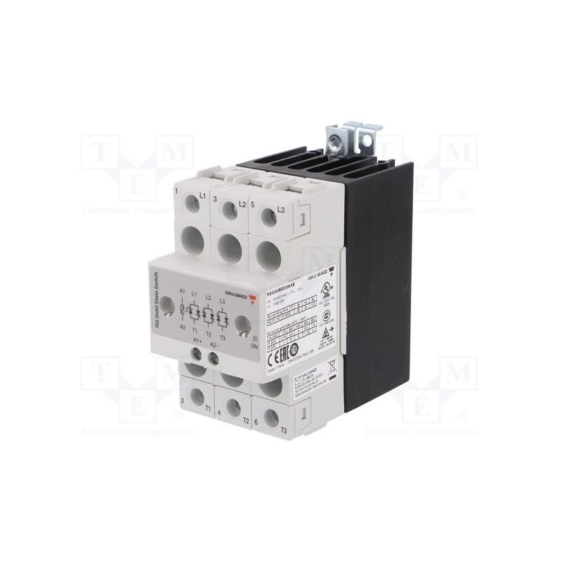 1 pcs x CARLO GAVAZZI - RGC3A60D20KKE - Relay: solid state, 20A, Uswitch: 42÷660VAC, 3-phase, Series: RGC3